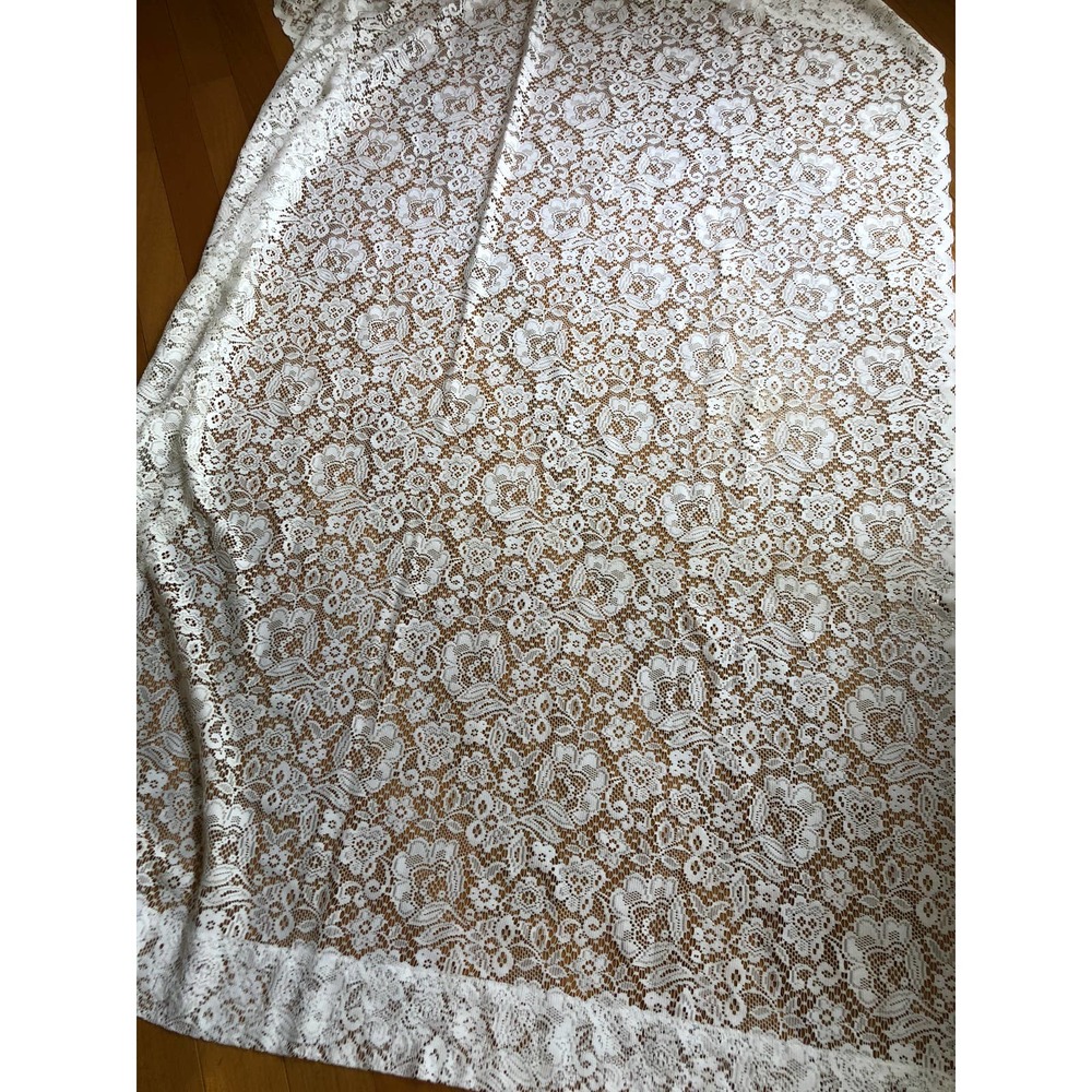 Vintage JC Penny Lace Window Curtain Panel 59”wide x 84” long